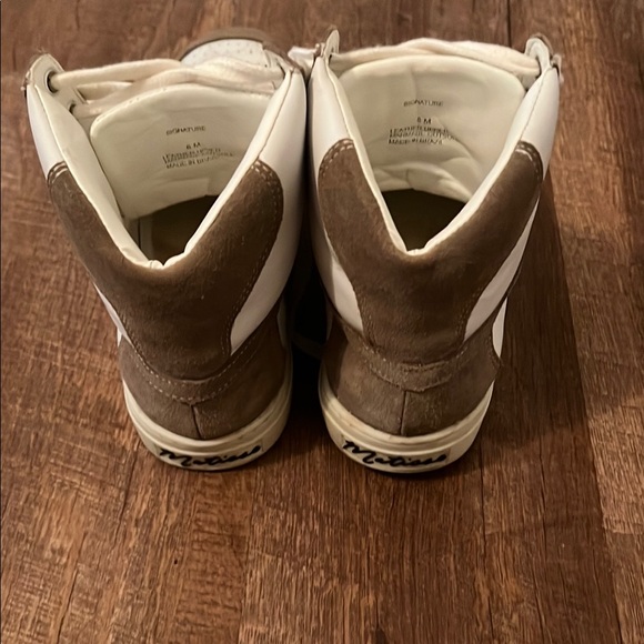 Matisse White and Brown High-Top Sneakers - Picture 3 of 4